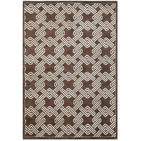 Safavieh 5 x 8 ft. Medium Rectangle Traditional Mosaic Brown and Creme Hand Knotted Rug MOS156A-5